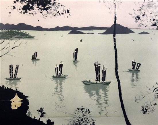 Patrick Procktor (1936-2003) Views in Japan, 18 x 24in.